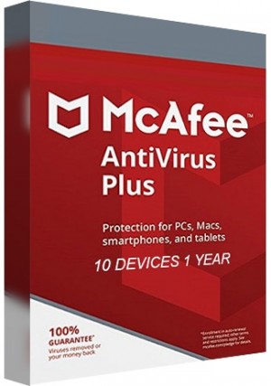 McAfee Antivirus Plus /10 Devices (1 Year)